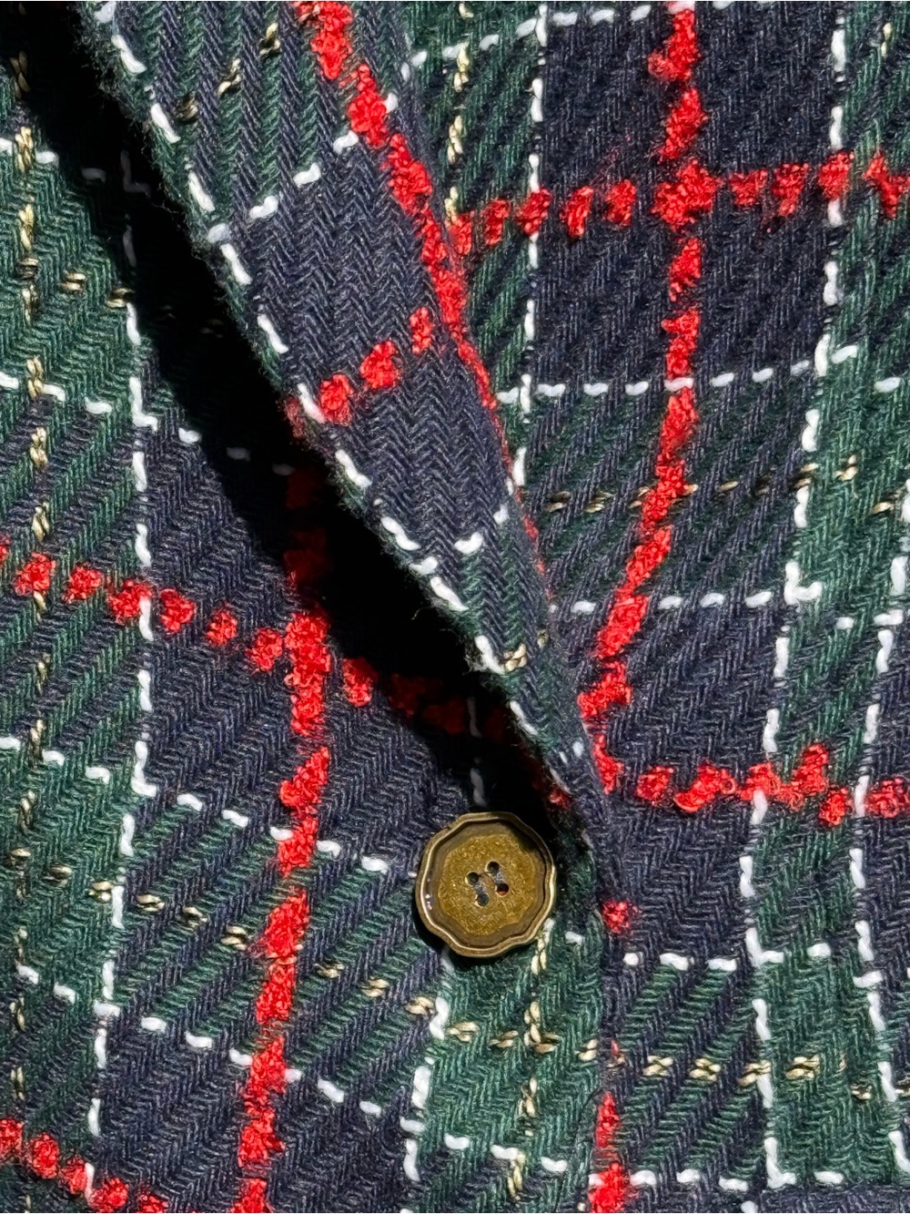 Lena Green and Red Plaid Wool Double-Breasted Blazer - Picture 10 of 10